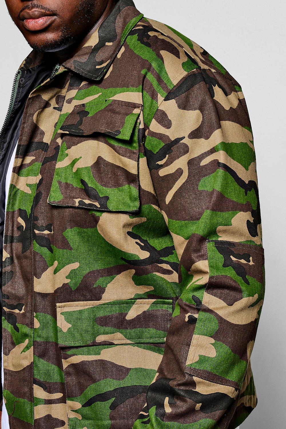 Plus size camouflage outlet jacket