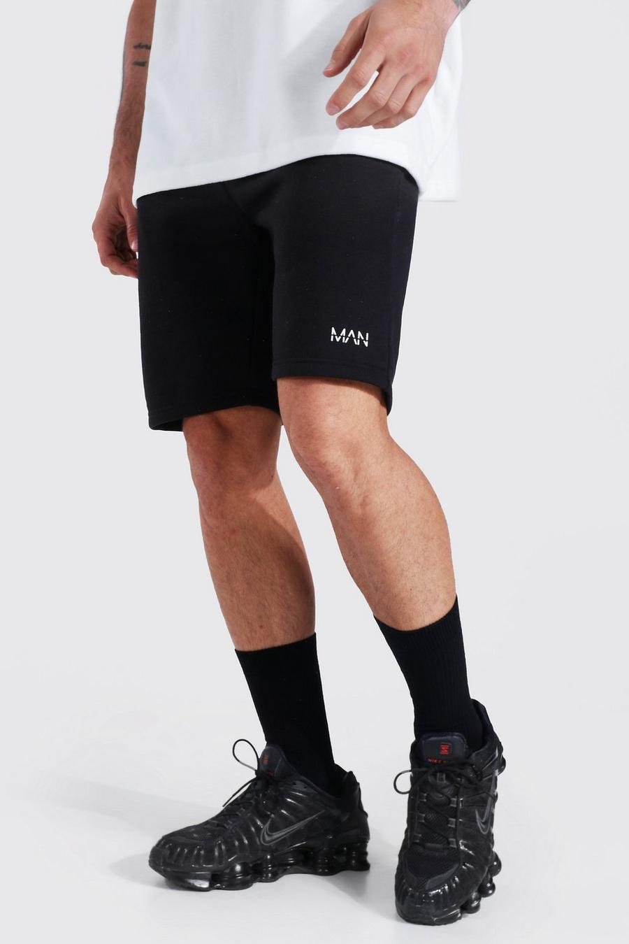 Black noir Recycled Man Slim Fit Mid Jersey Shorts