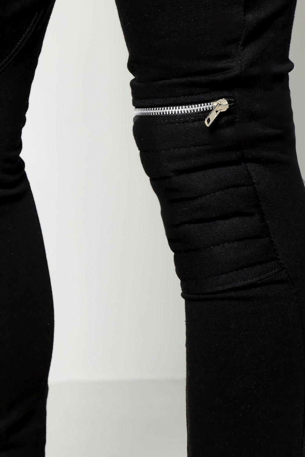 biker joggers with zippers