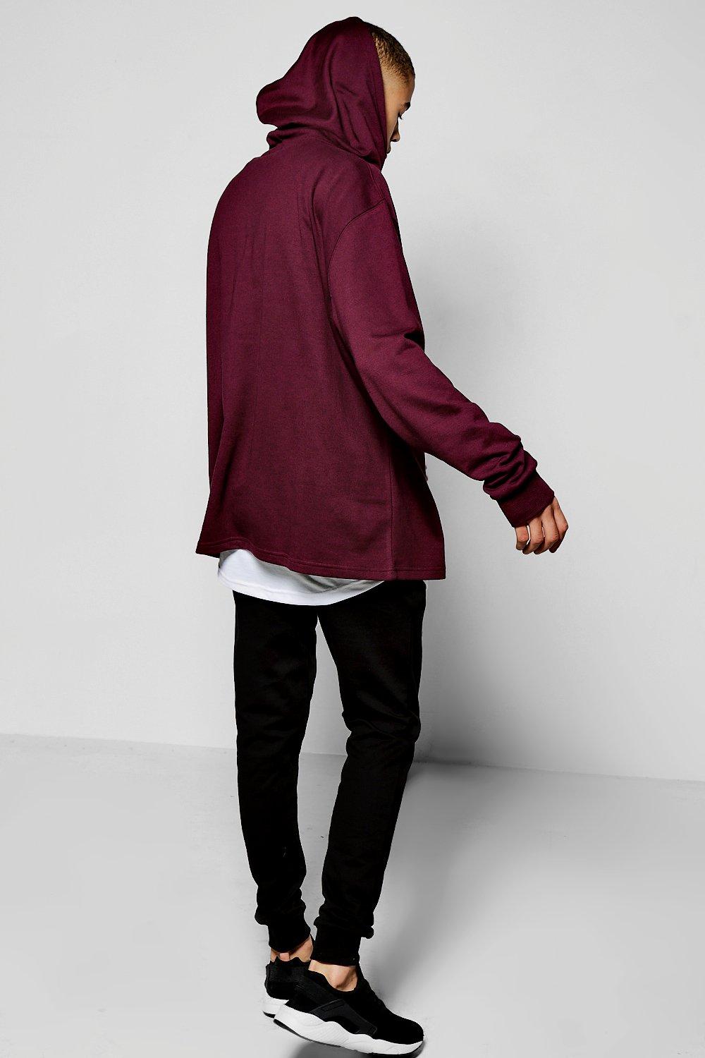 Oversized Over The Head Hoodie With Half Zip Pocket