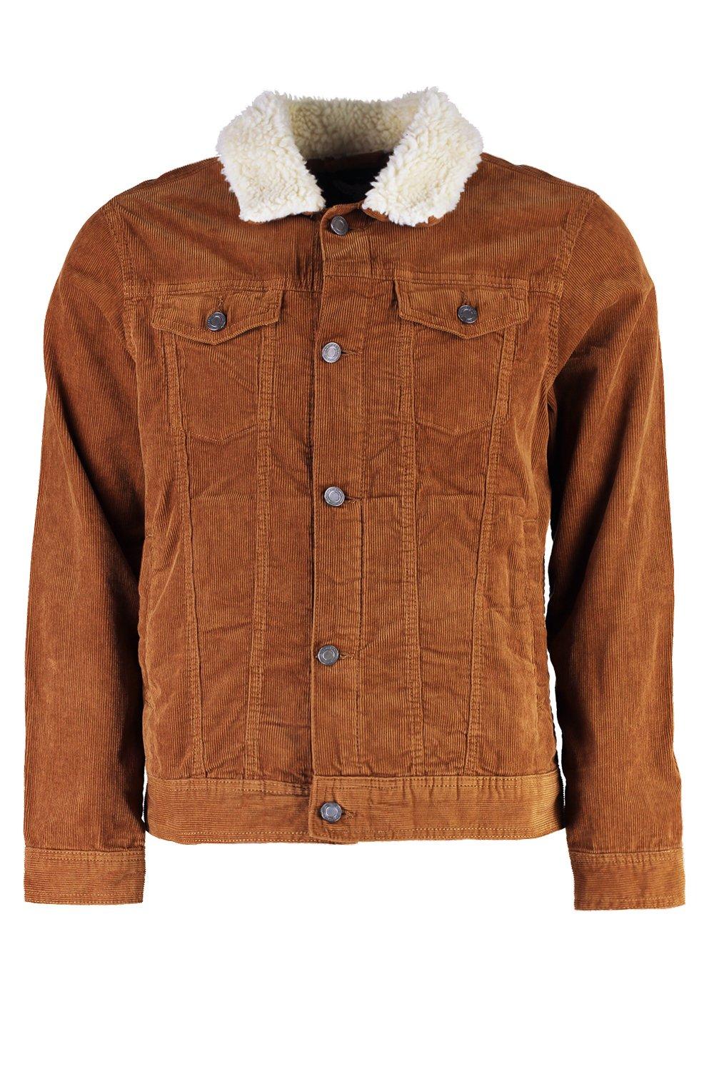 Cord jacket with borg collar clearance mens