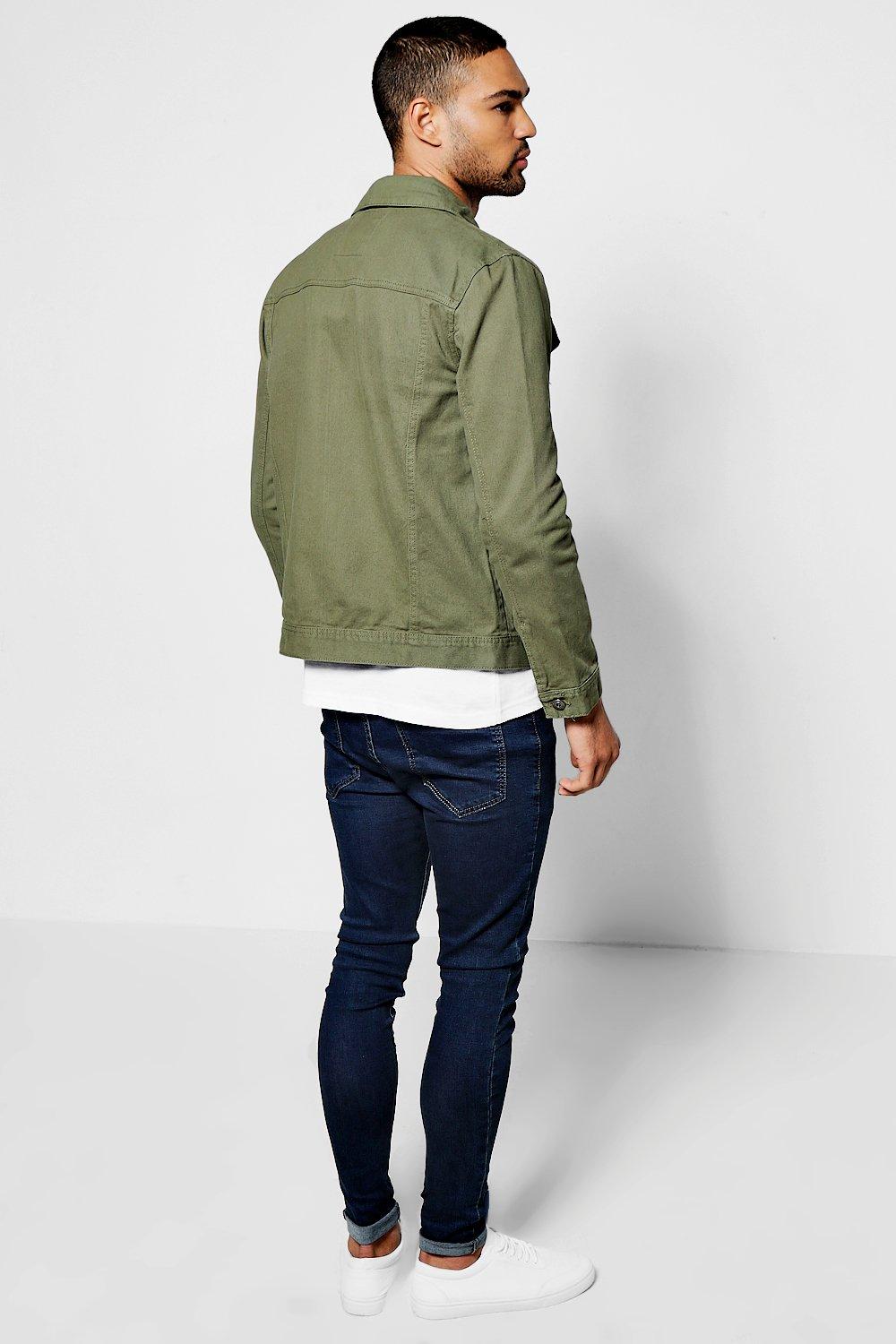 Jean jacket hot sale and khakis