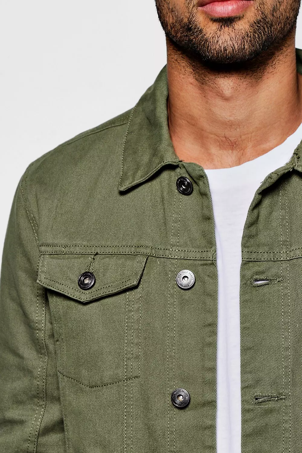 Mens denim 2024 jacket khaki