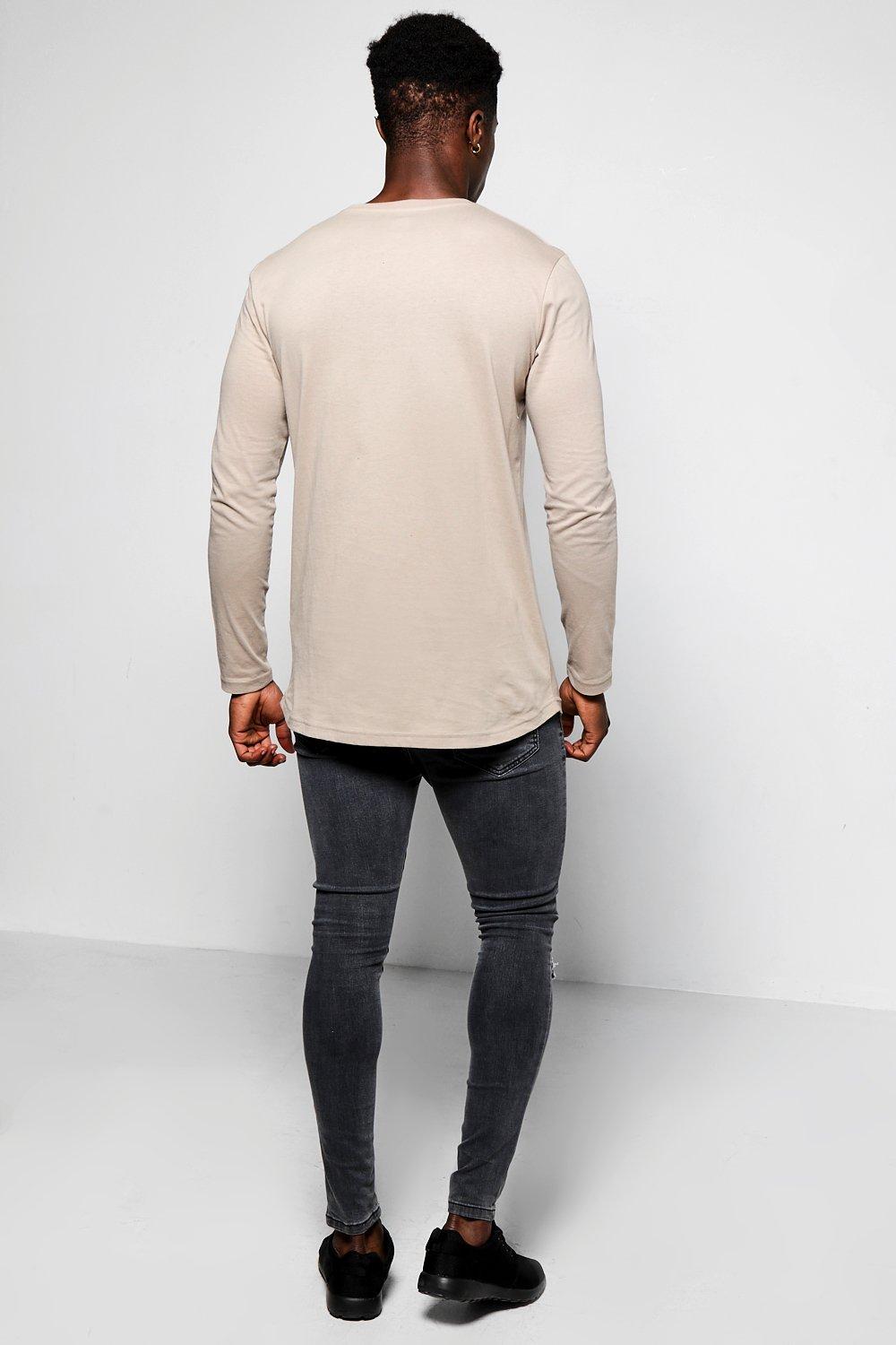 Long Sleeve Curved Hem T-Shirt