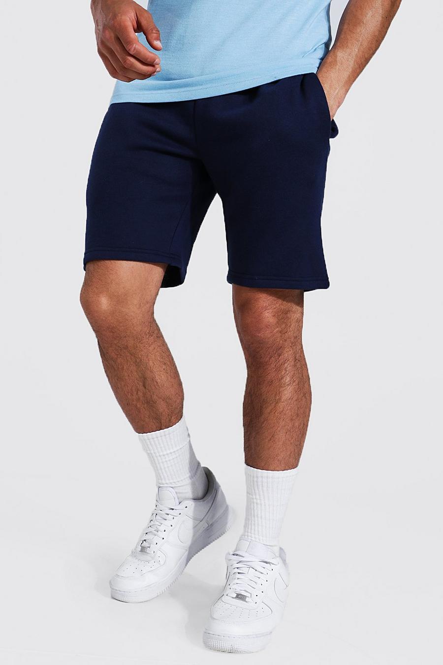 Navy  Slim Fit Jersey Shorts image number 1