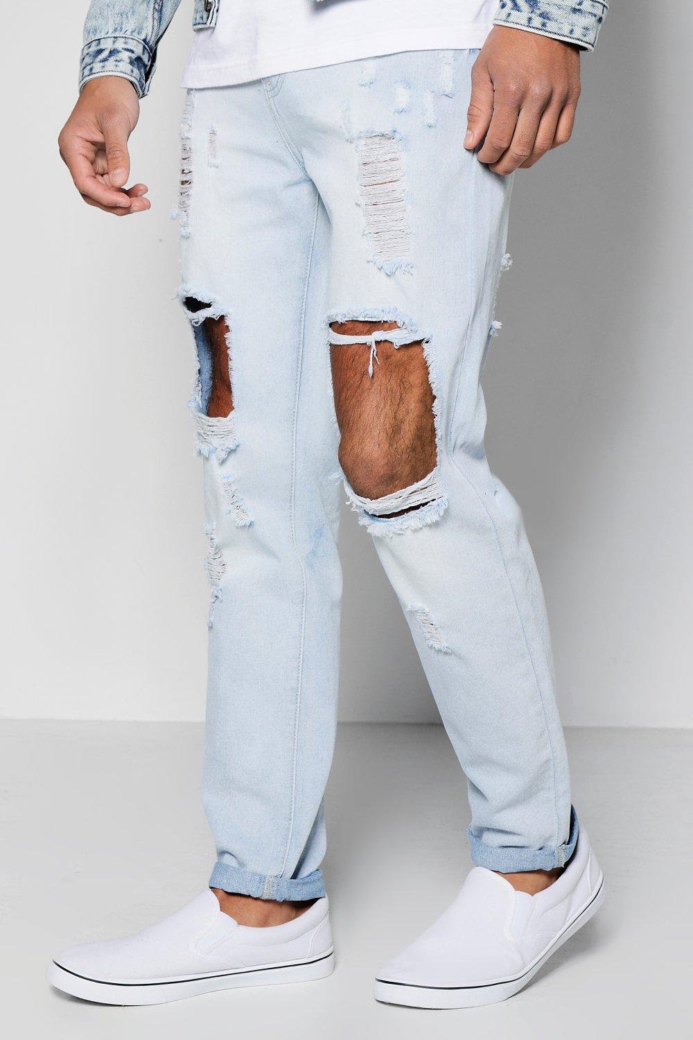 pale blue cropped jeans