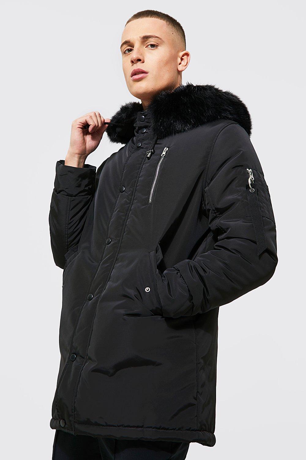 Parka MAN con capucha de pelo sint tico