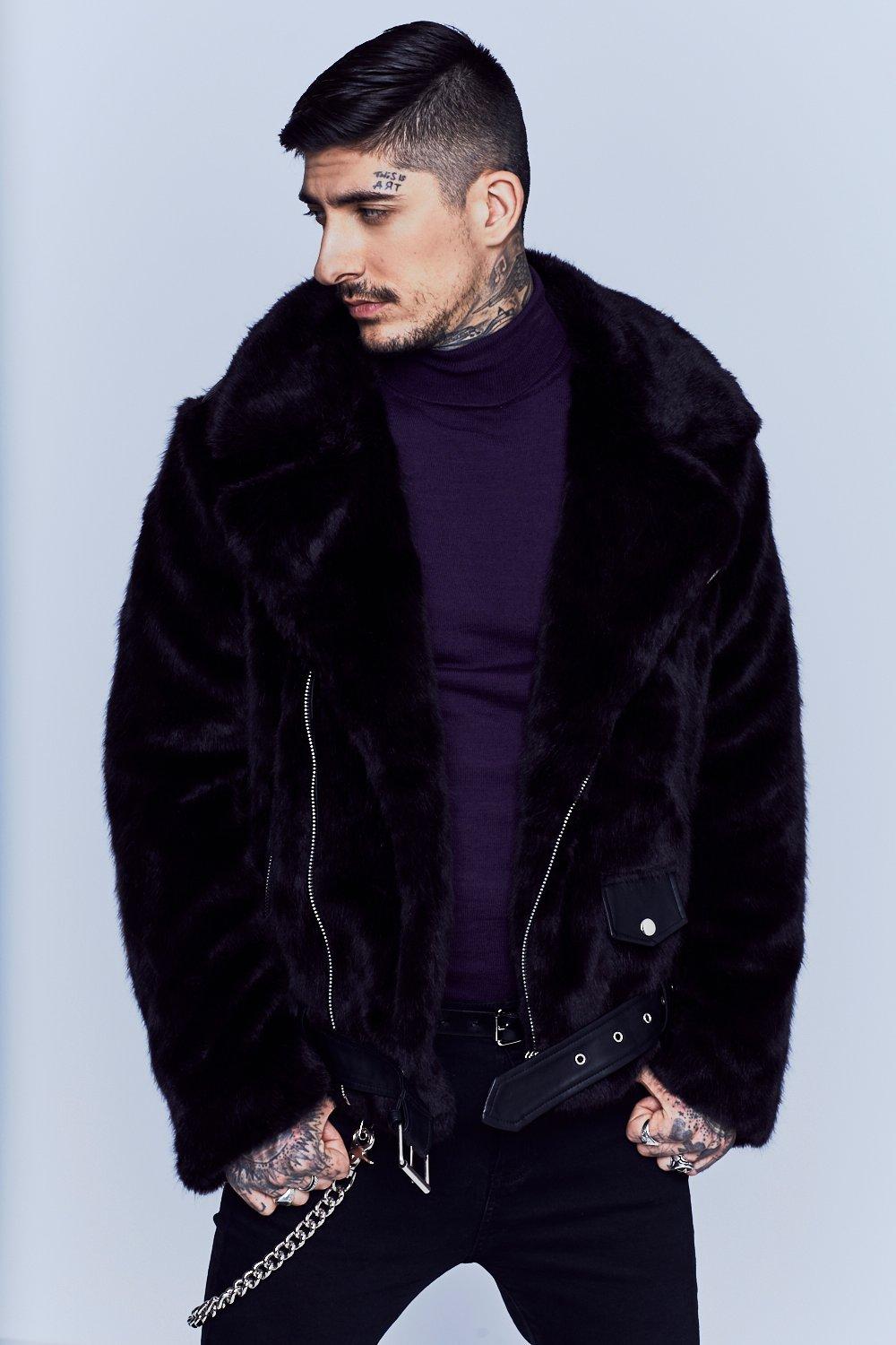fur biker jacket
