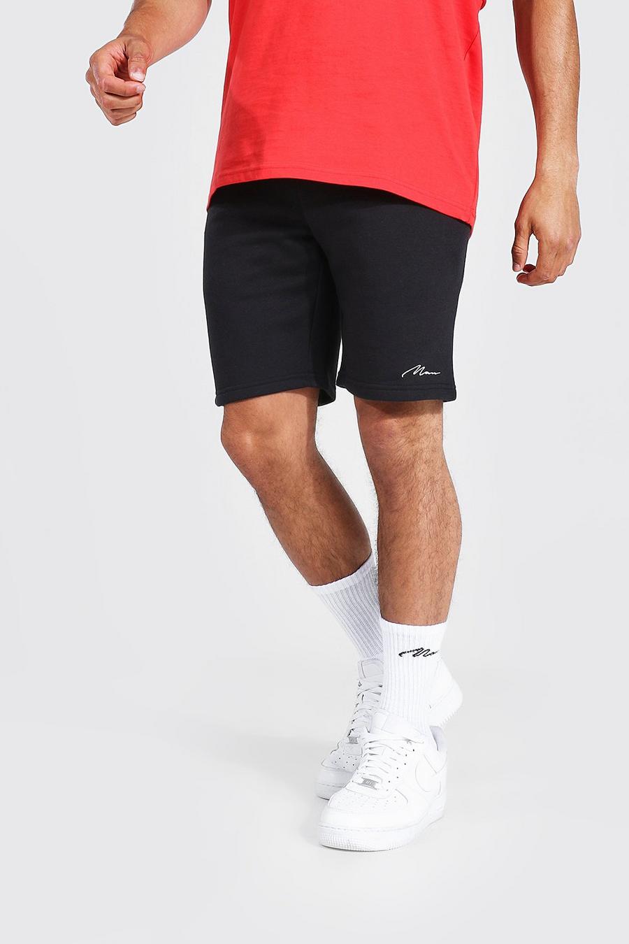 Black Man Signature Jersey Slim Fit Shorts image number 1