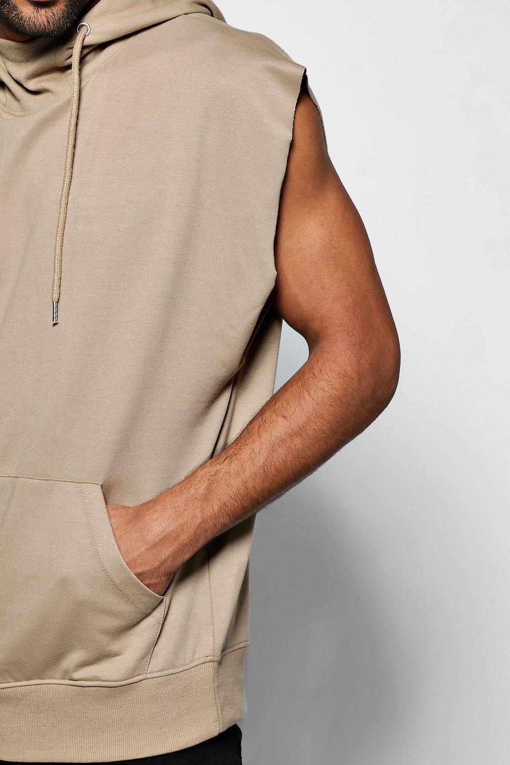 Open edge best sale sleeveless hoodie