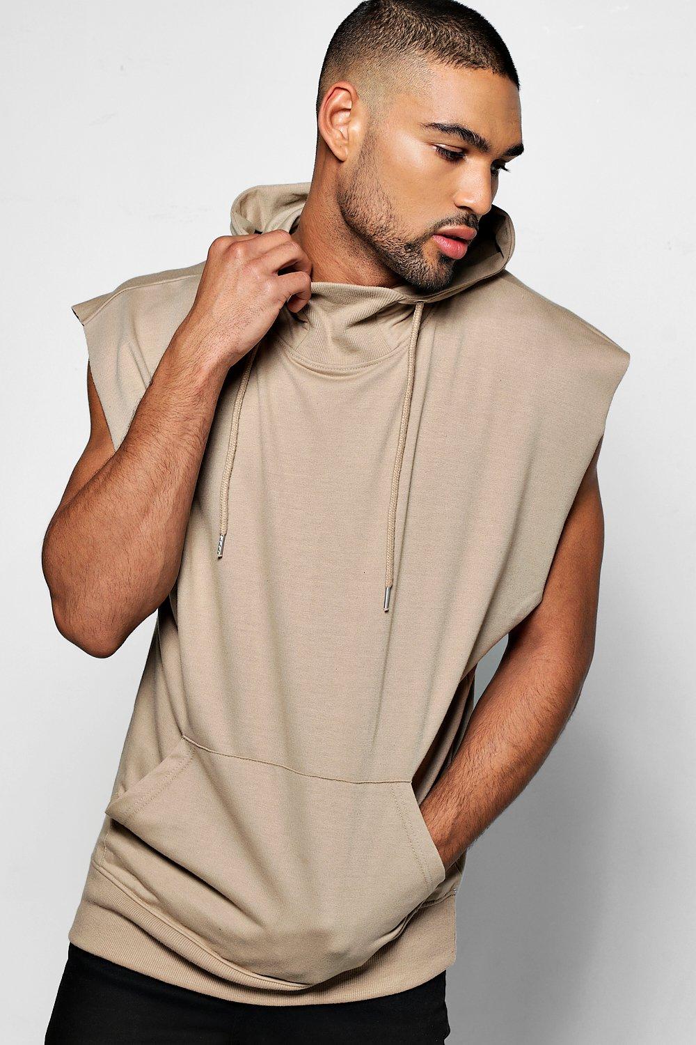 drop arm sleeveless hoodie