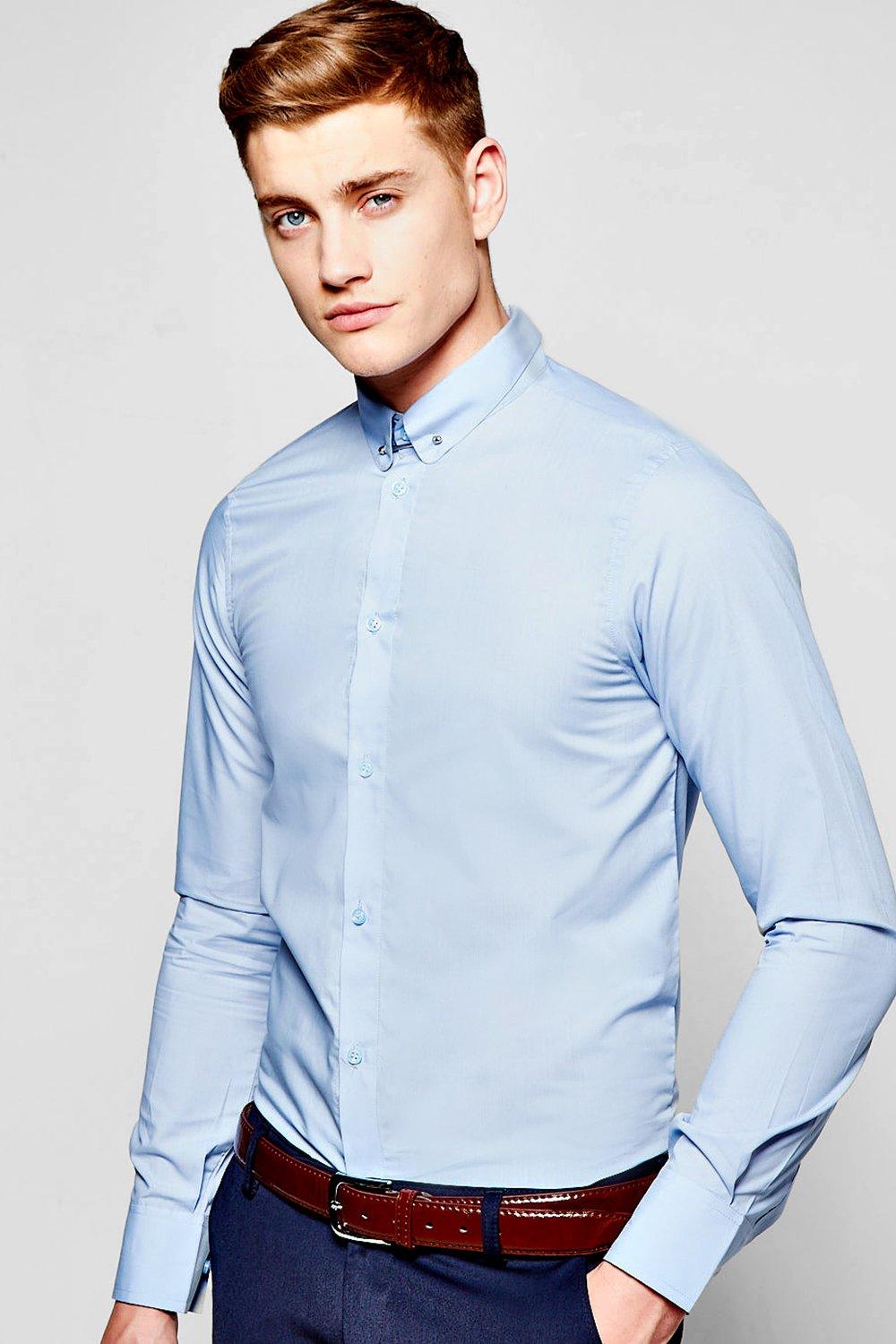 slim fit pin collar shirt