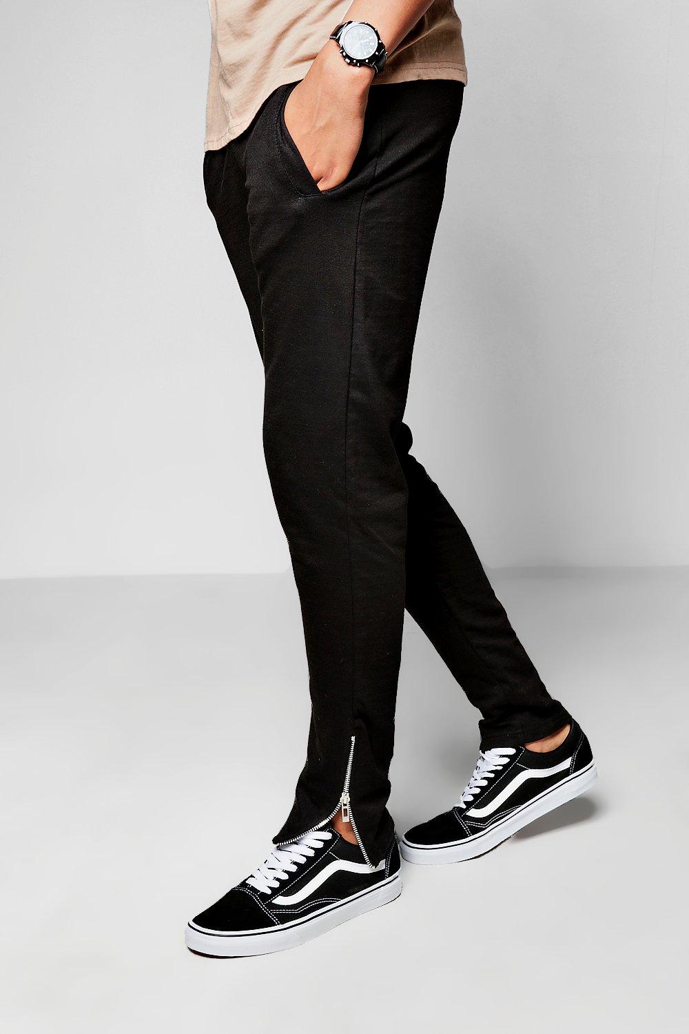 mens black skinny joggers uk