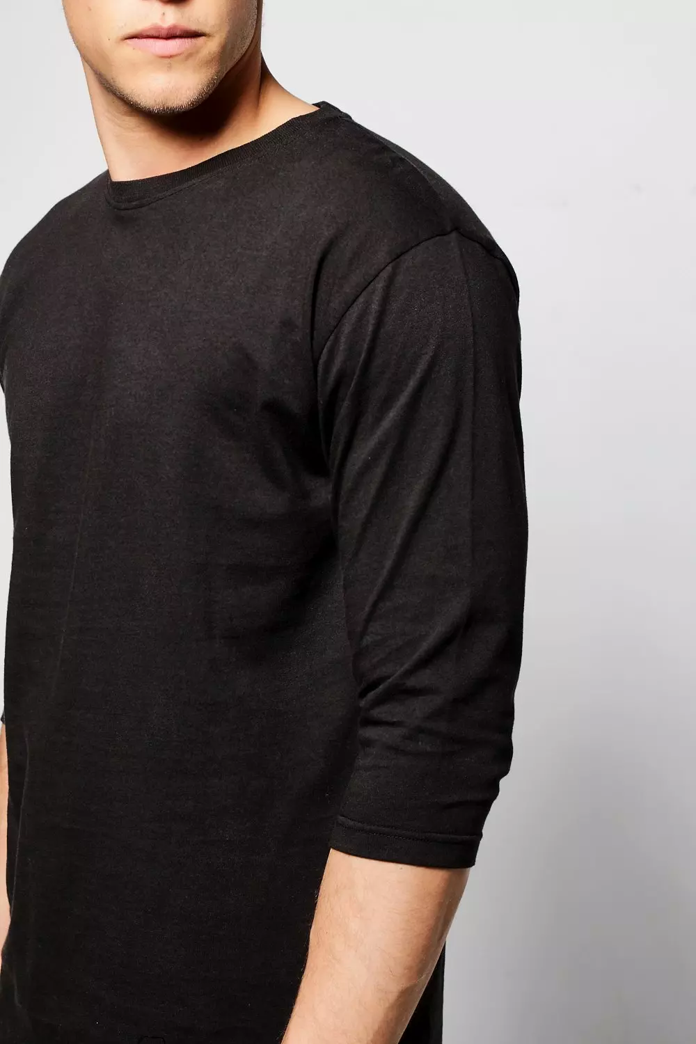 Drop Shoulder 3 4 Sleeve T Shirt