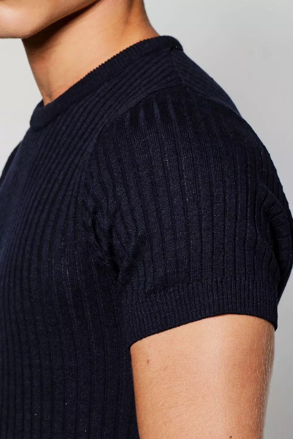 【DEARMINE】Deep Ribbed Knit T-Shirt Cozy Ribbed Knit T-Shirt – EL Tarzy