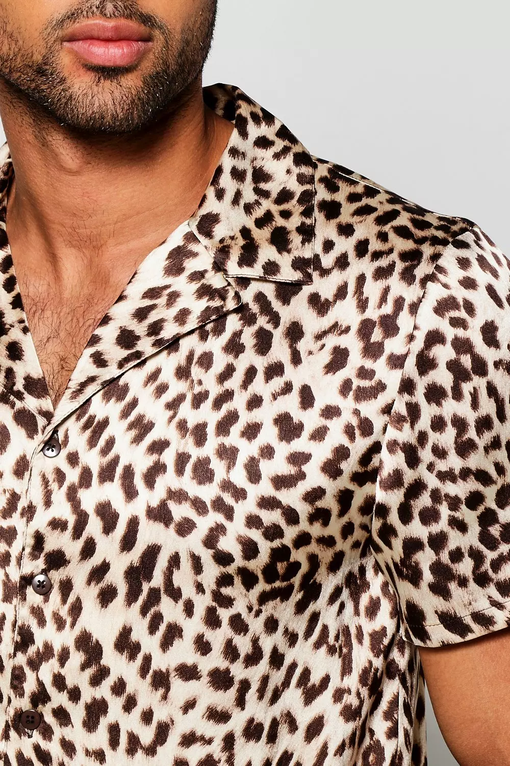 mens leopard button up shirt