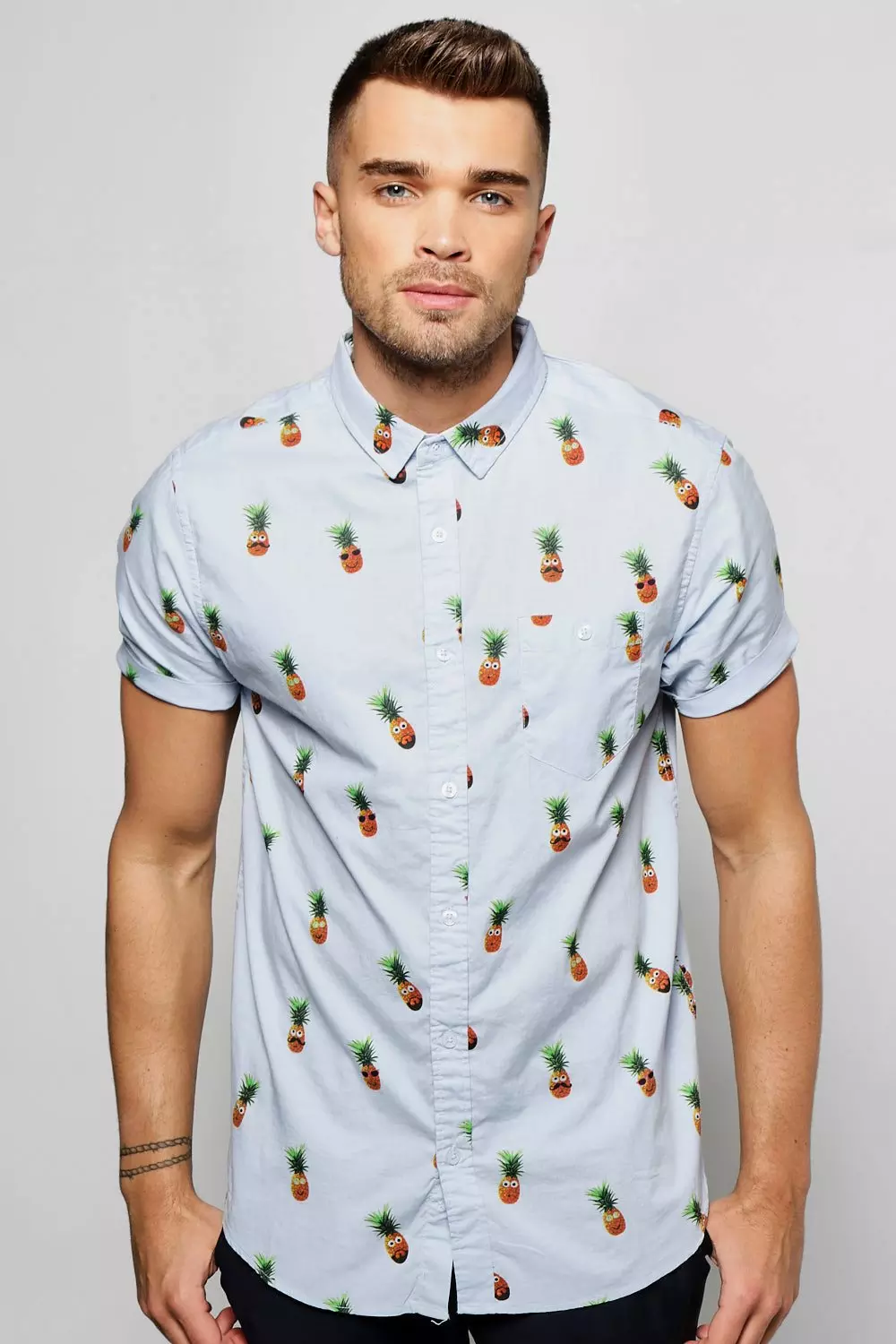 Pineapple print shop shirt mens