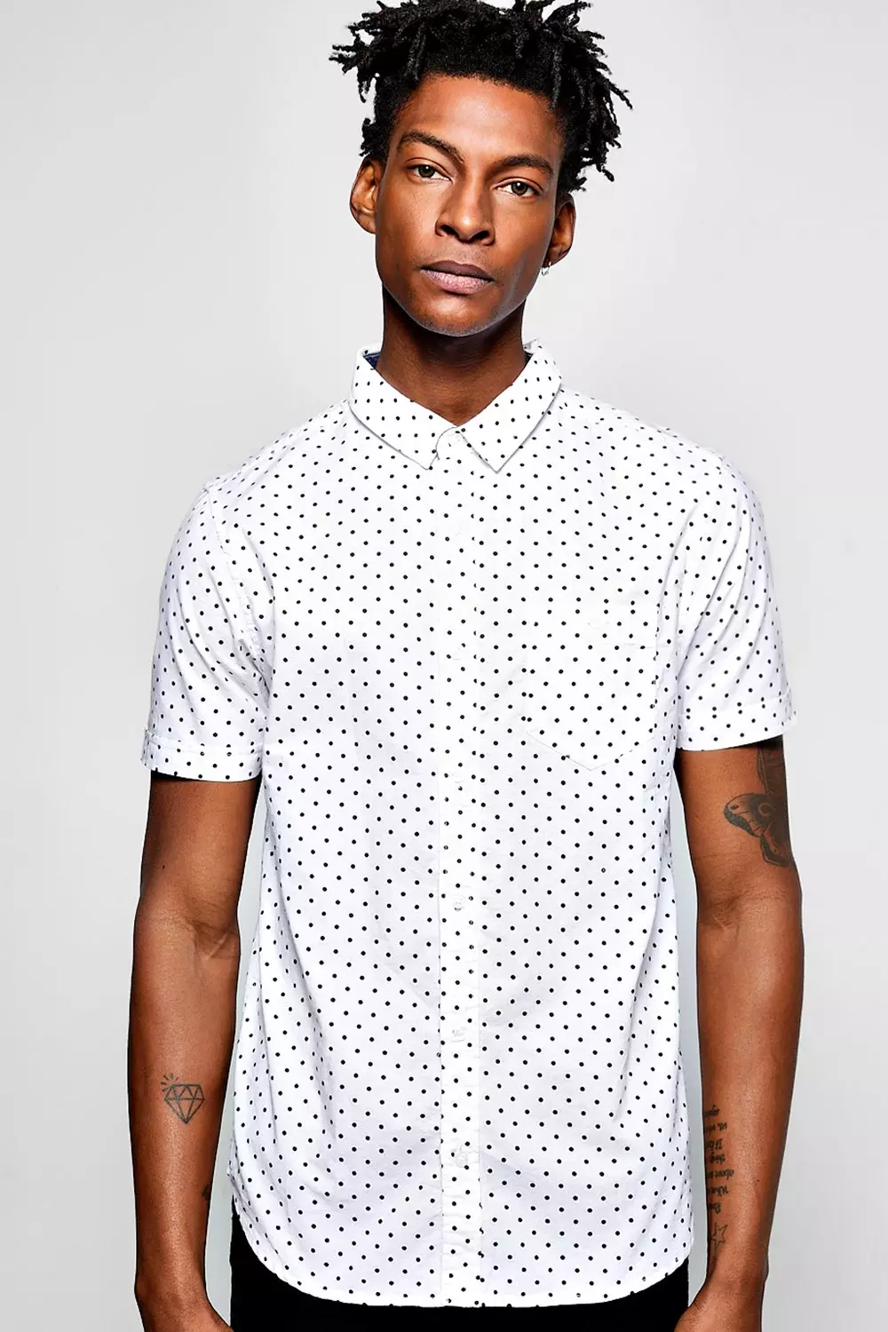 Mens short sleeve polka cheap dot shirt