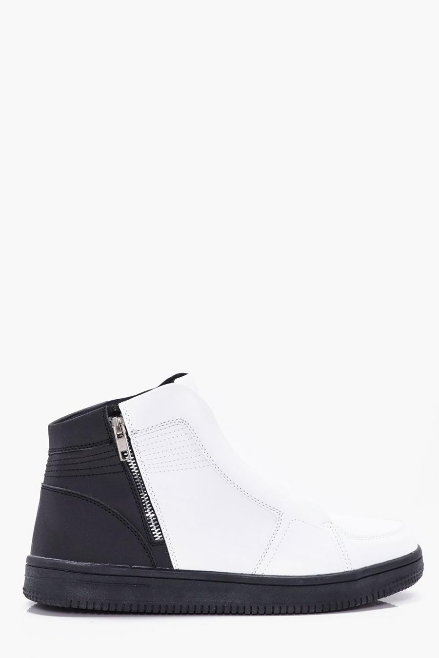White Contrast Panel Sneakers image number 1