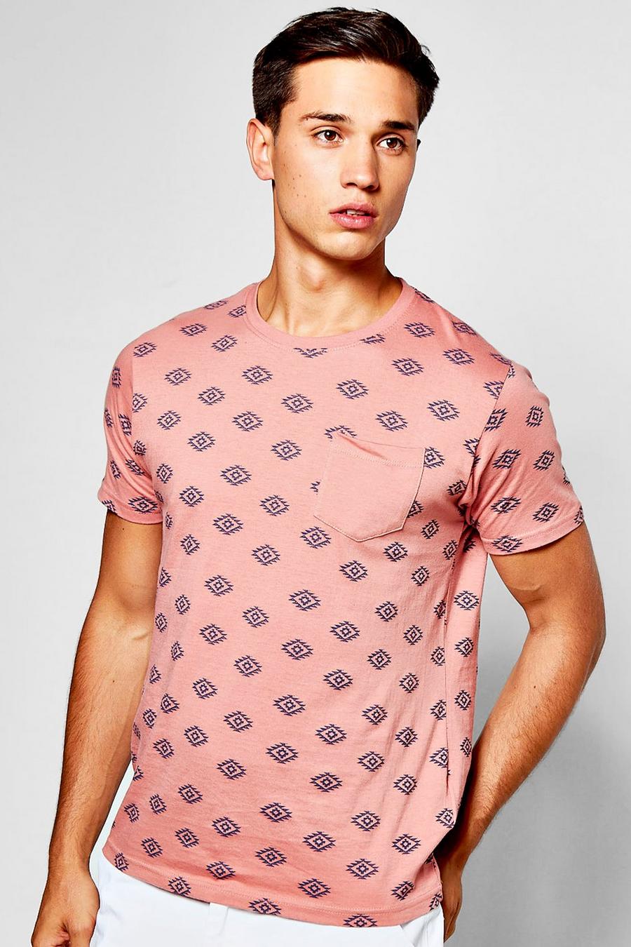 Pink Aztec Print T Shirt image number 1