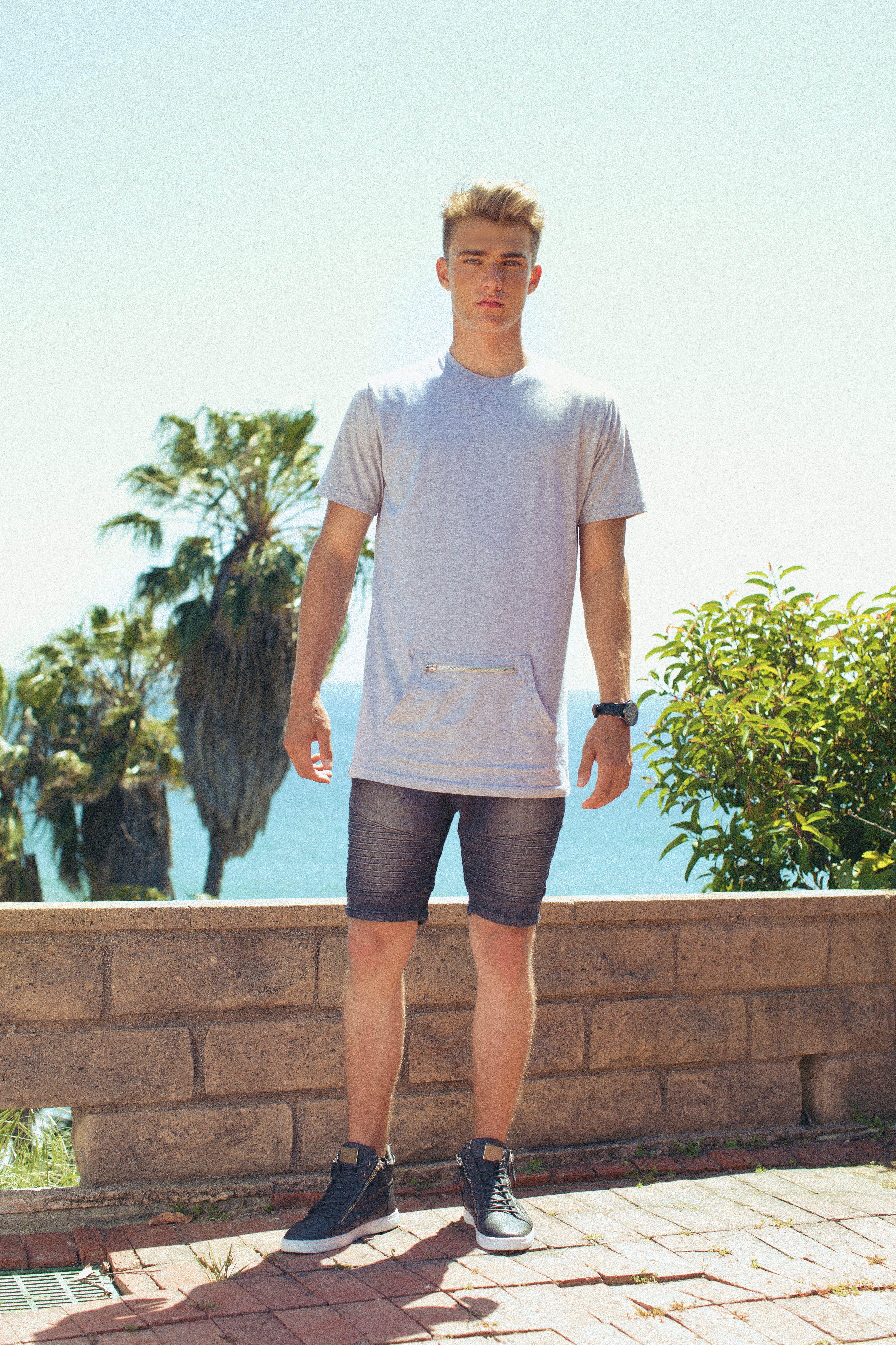 grey longline t shirt