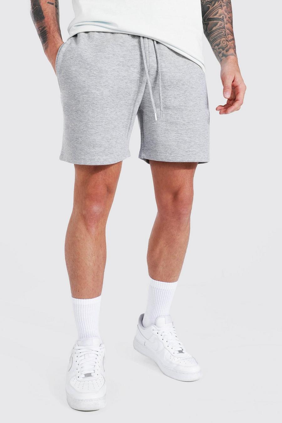 Grey marl Regular Short Length Jersey Shorts