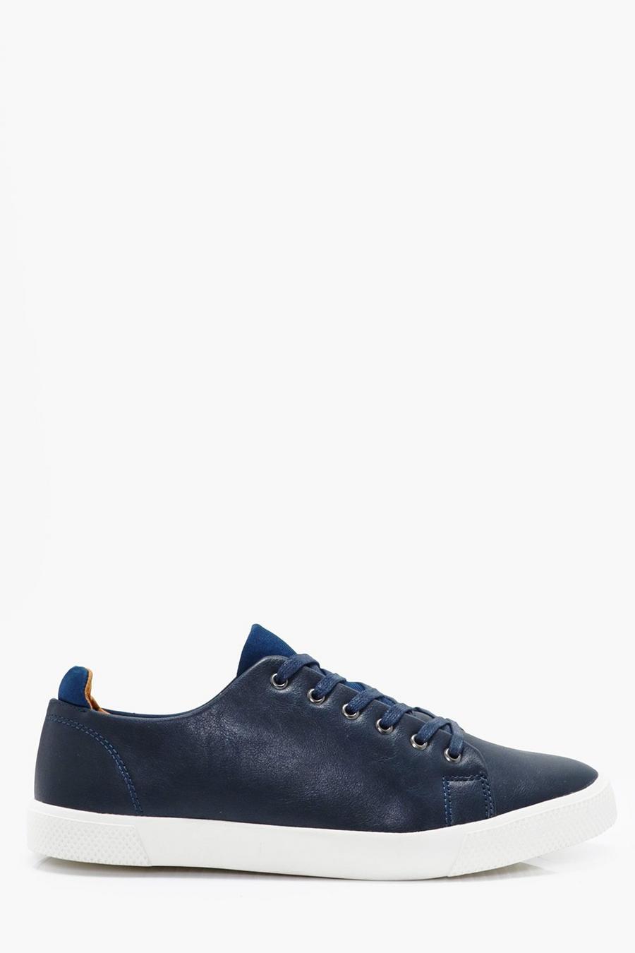 Navy Lace Up Trainers image number 1