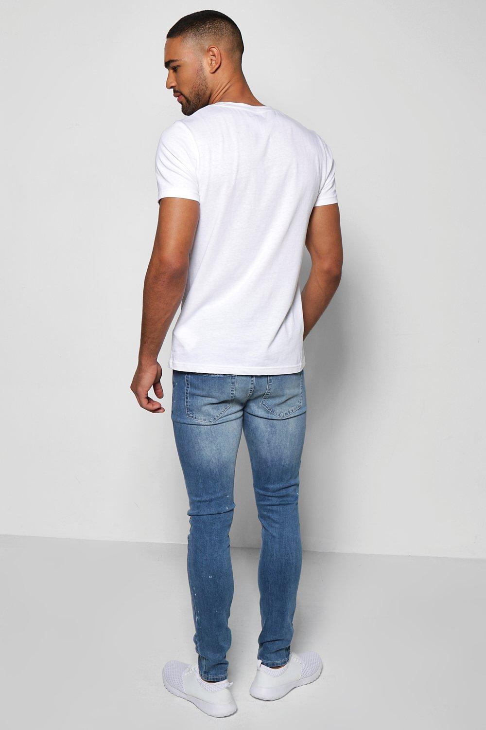 white paint splatter jeans mens