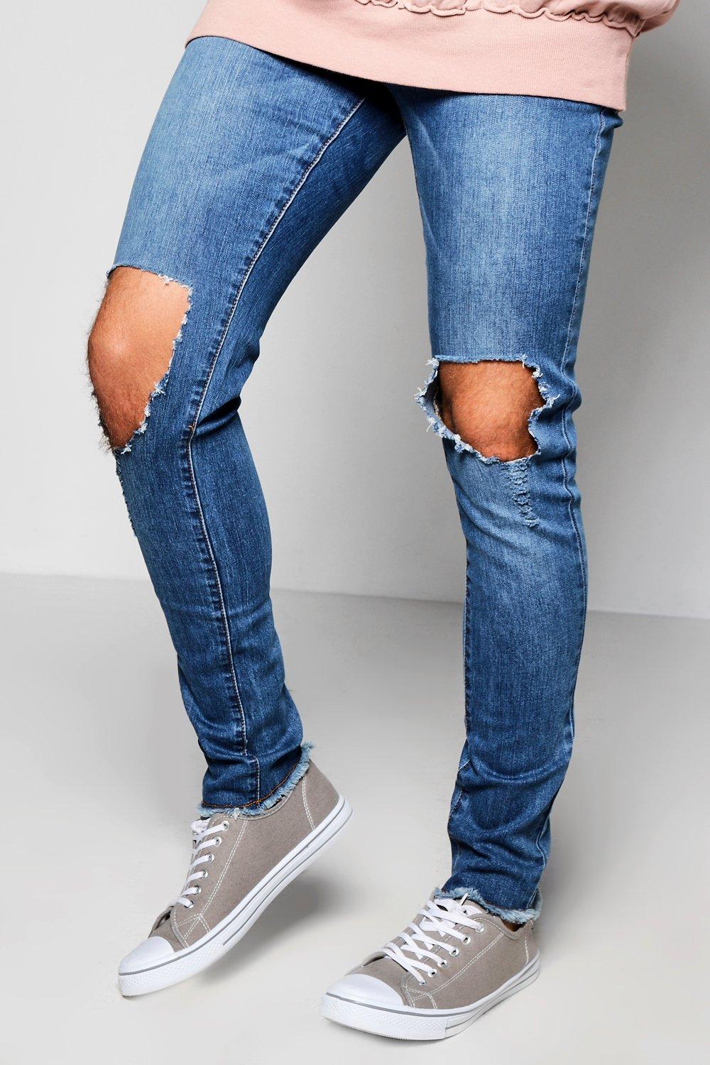 destroyed knee jeans