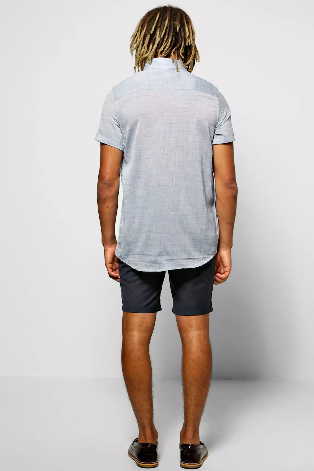 Navy Smart Tailored Shorts صورة بديلة