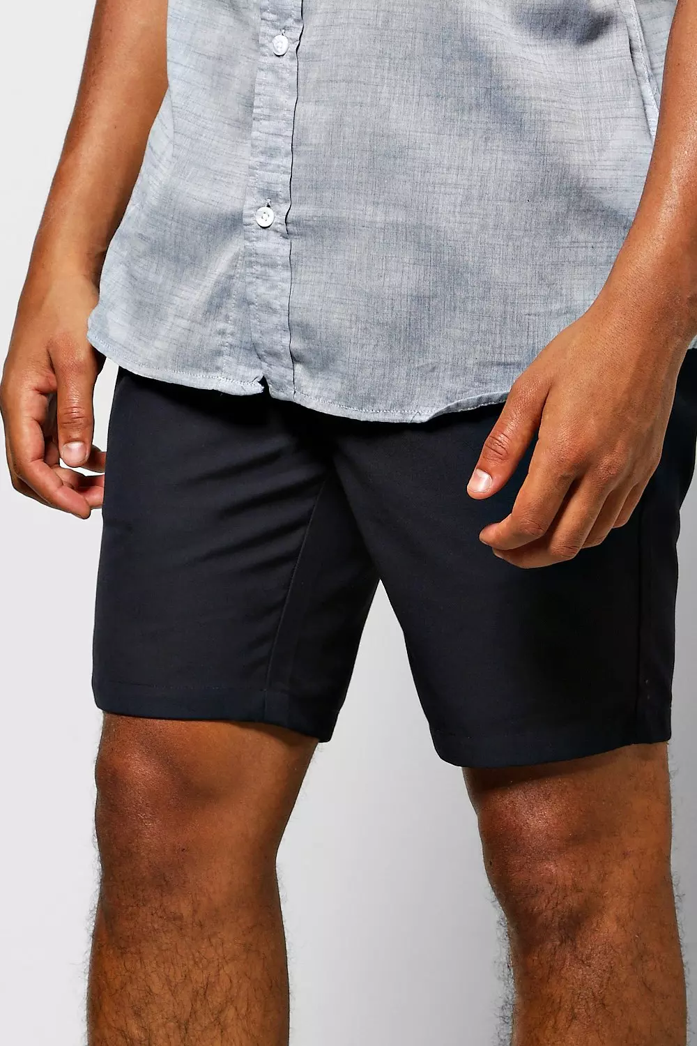 Navy Smart Tailored Shorts صورة بديلة