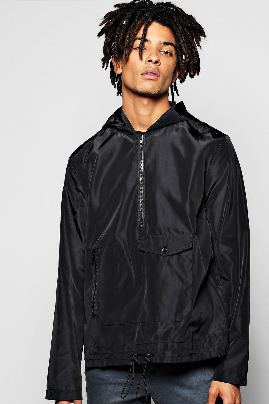 Black Over the Head Utility Cagoule image number 1