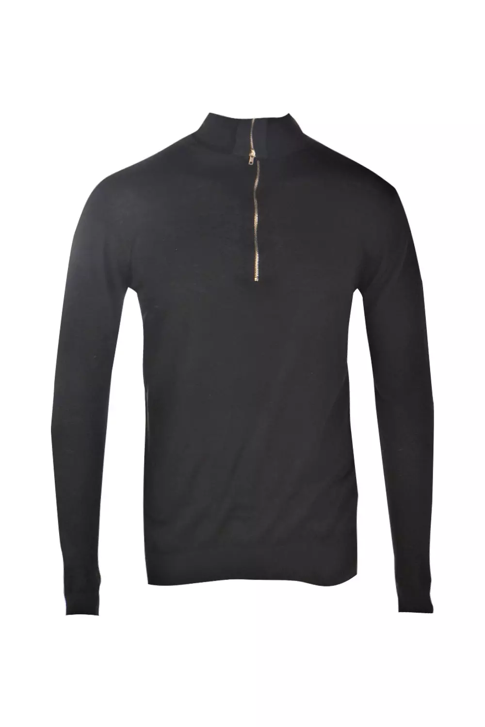Black Roll Neck Jumper With Front Zip alternative image