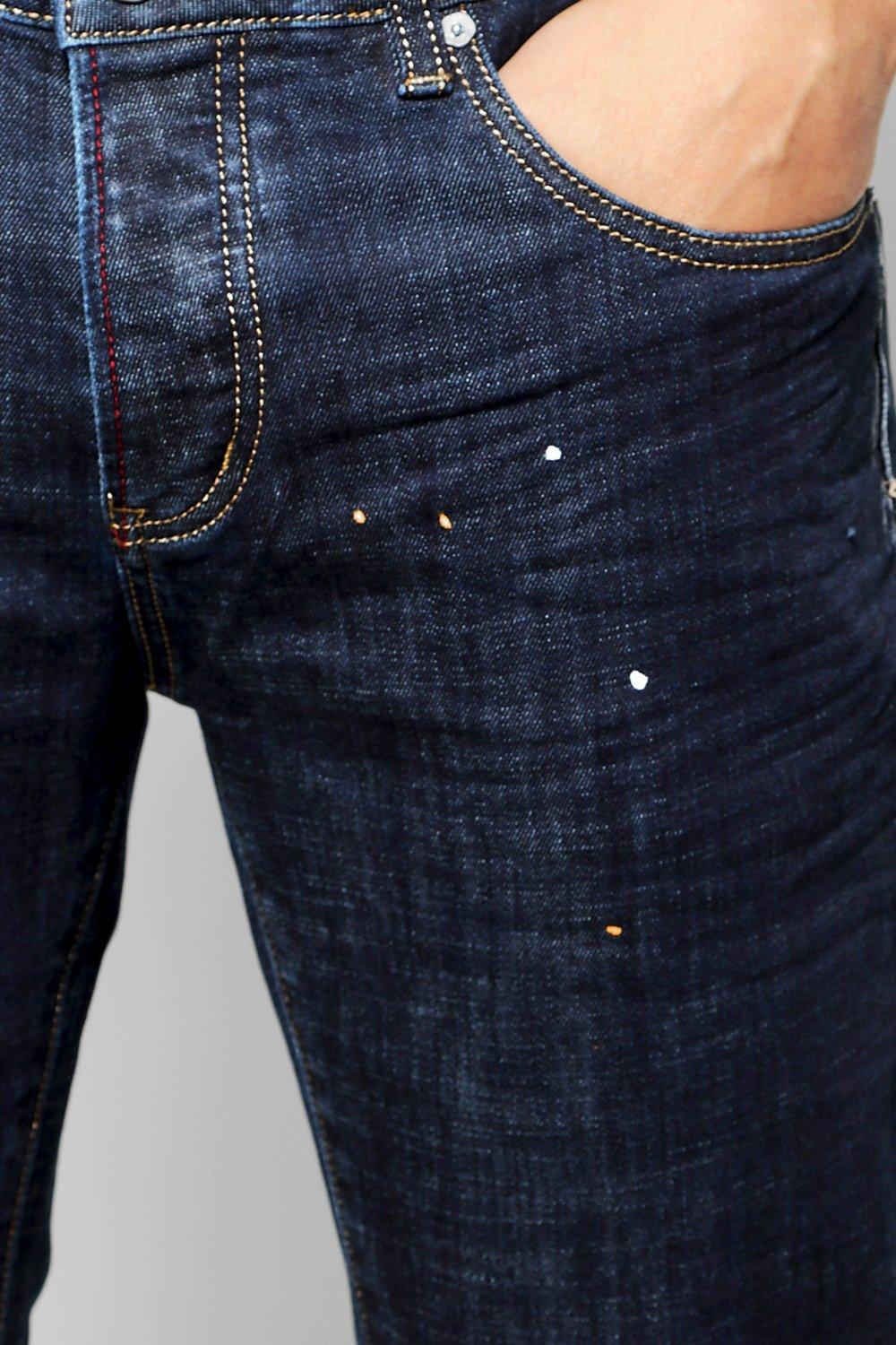 Slim fit paint splatter jeans store