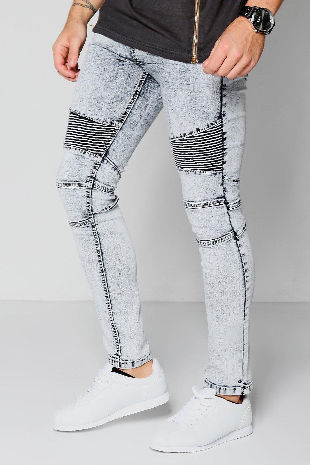 grey skinny biker jeans