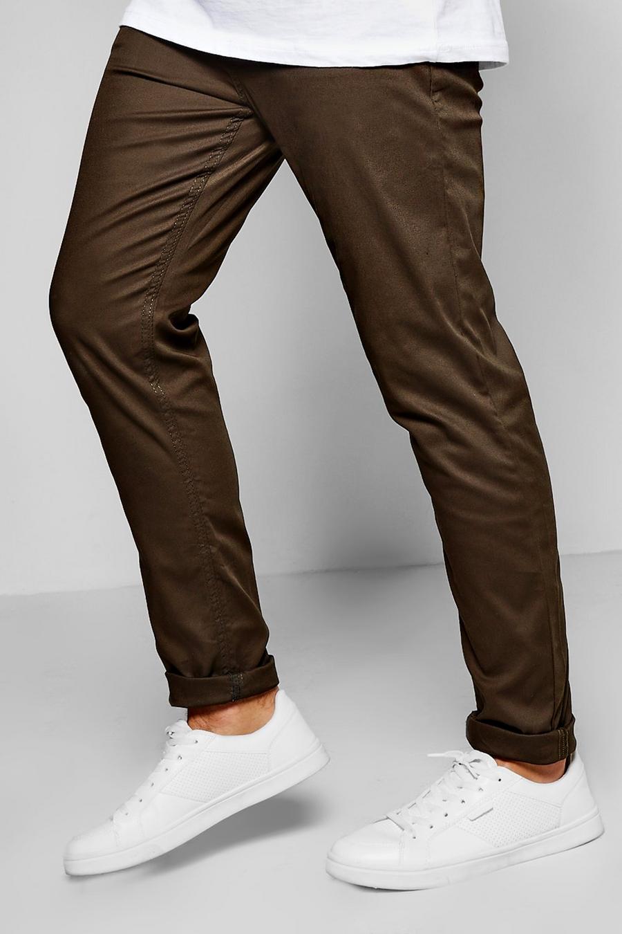 Khaki Skinny Stretch Chino Pants image number 1