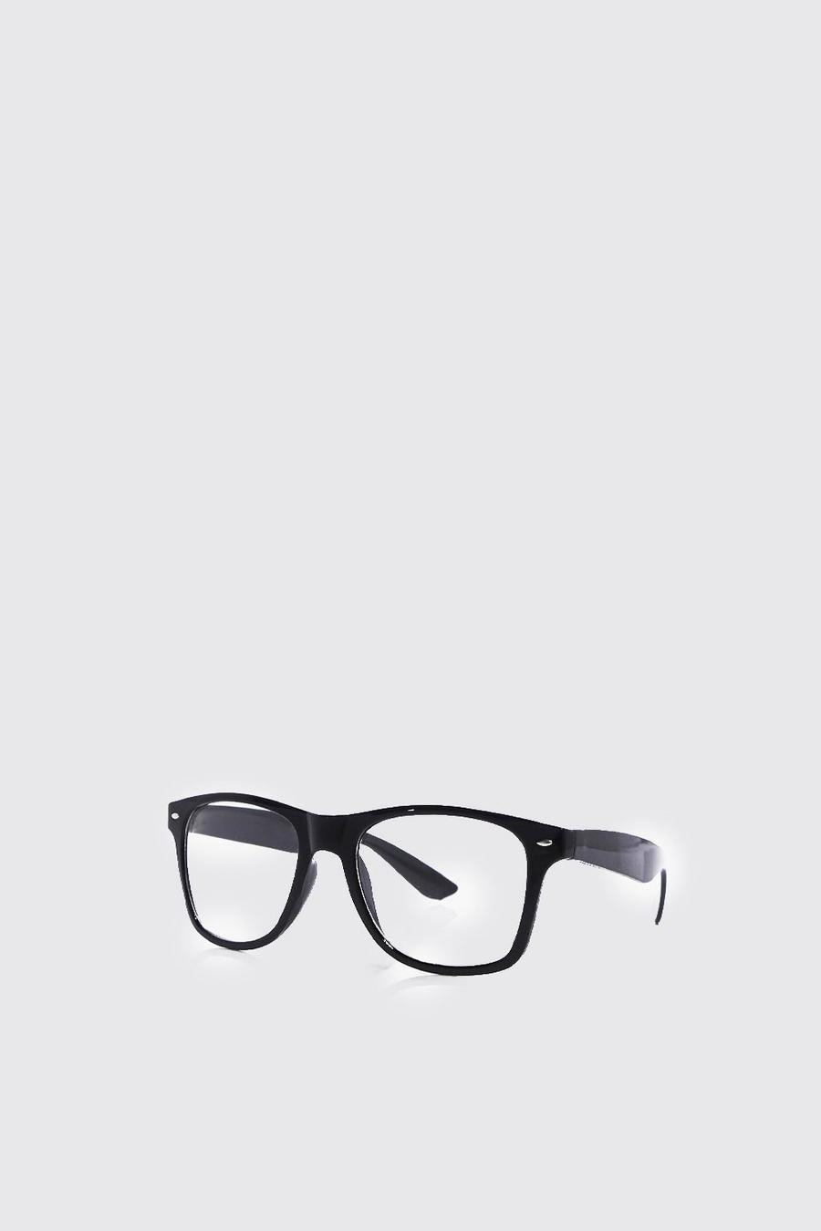 Black Classic Geek Glasses image number 1