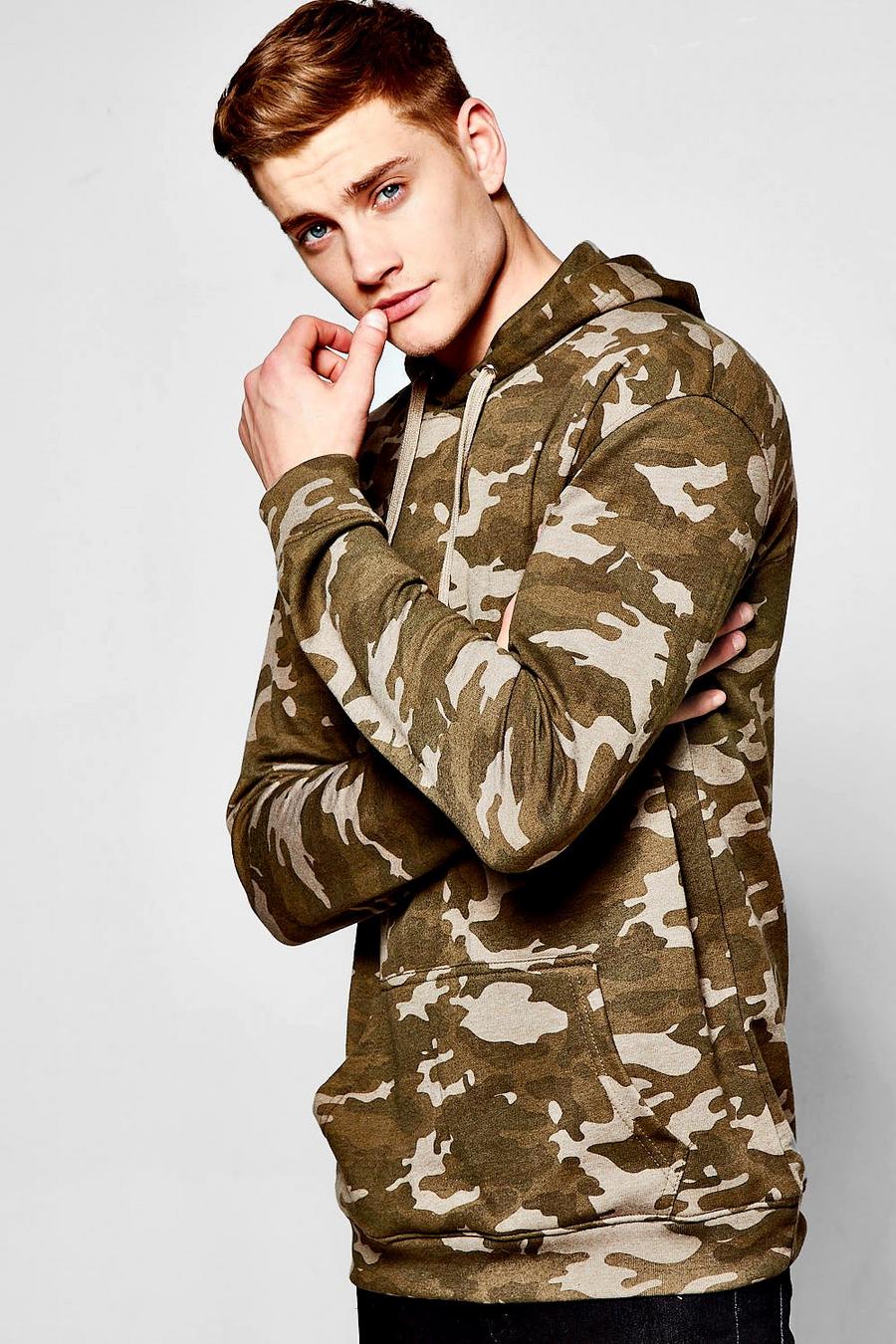 hoodie surdimensionné camouflage, Kaki image number 1