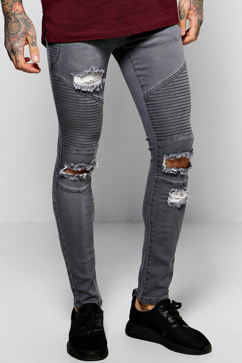 biker jeans grey
