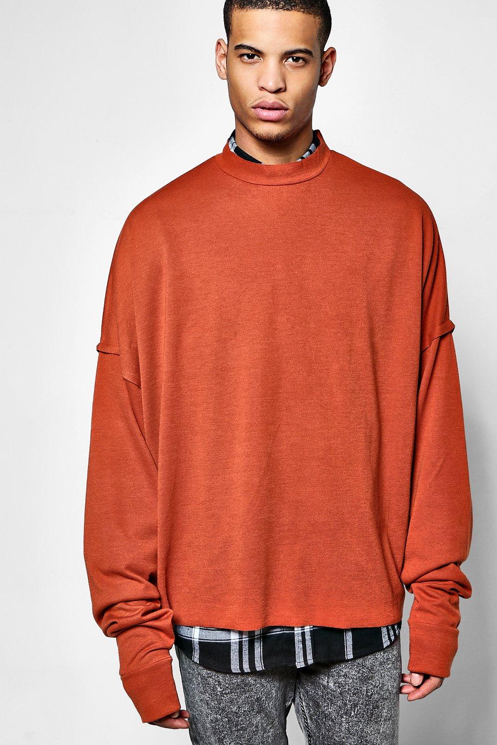 Orange oversized sweatshirt online