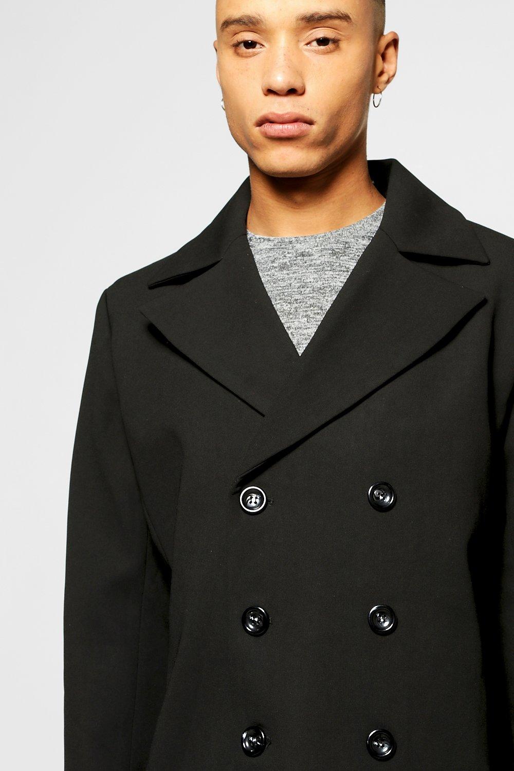 Mens double breasted pea hotsell coat sale