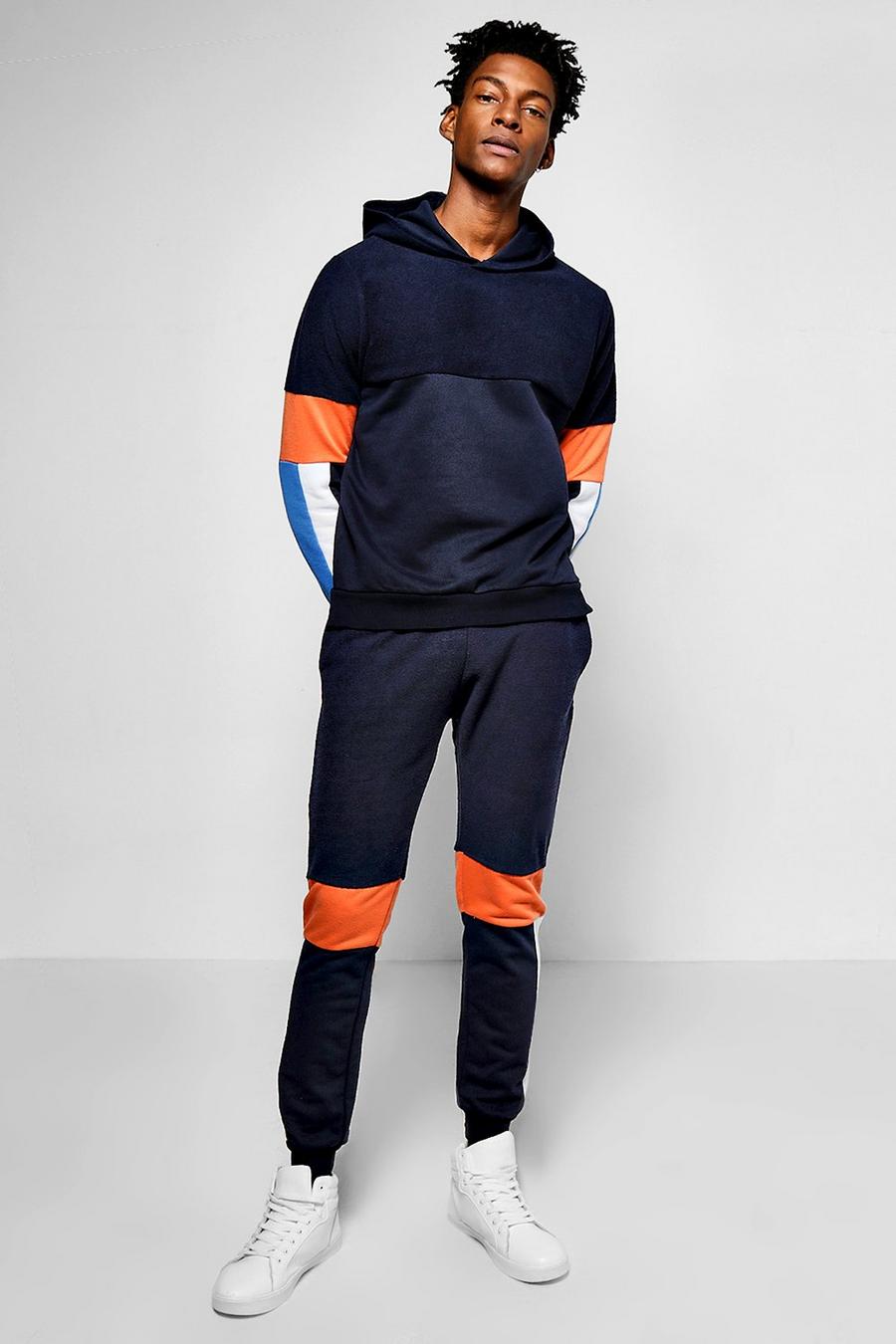 Navy Colour Block Tracksuit image number 1
