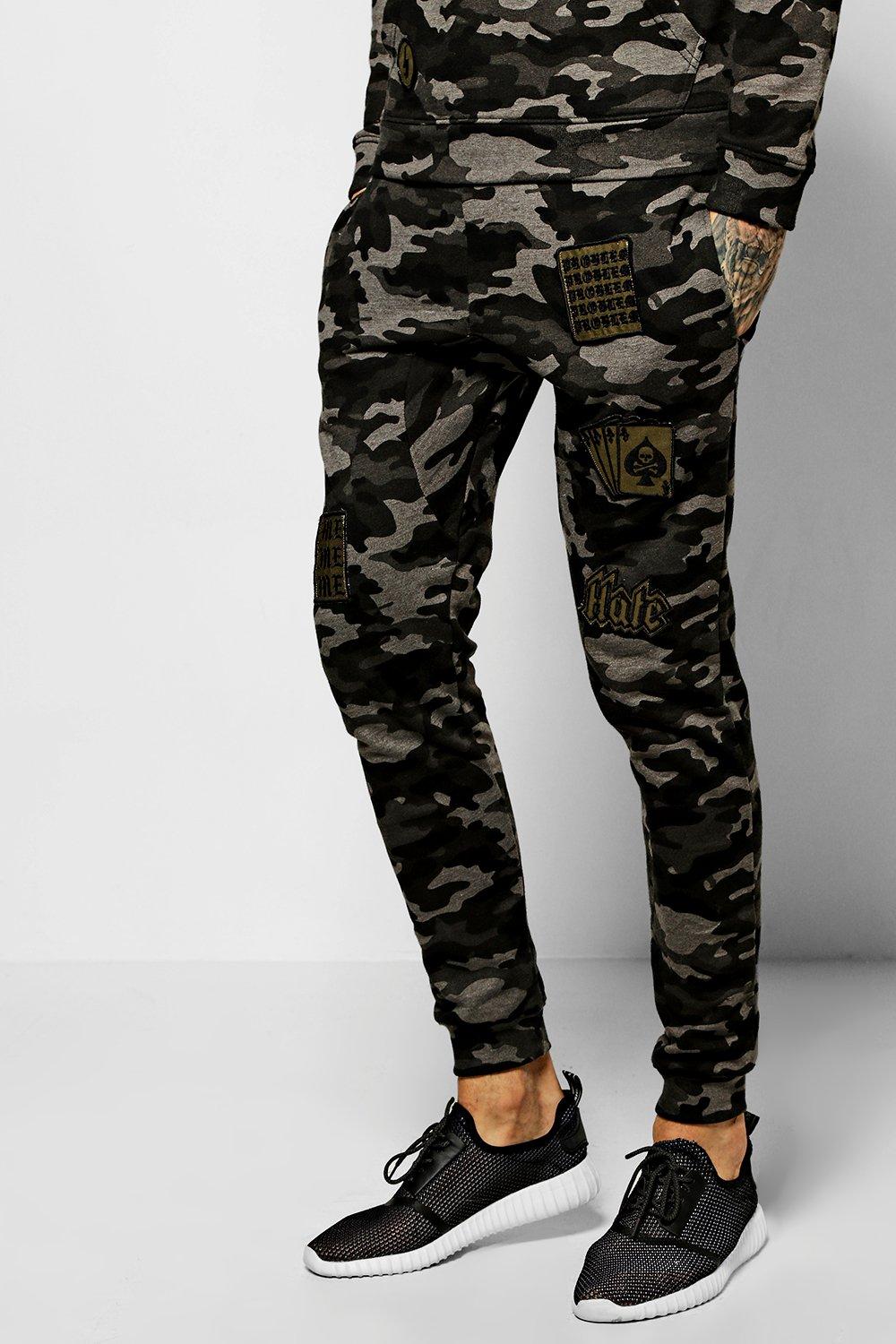 slim fit camo joggers