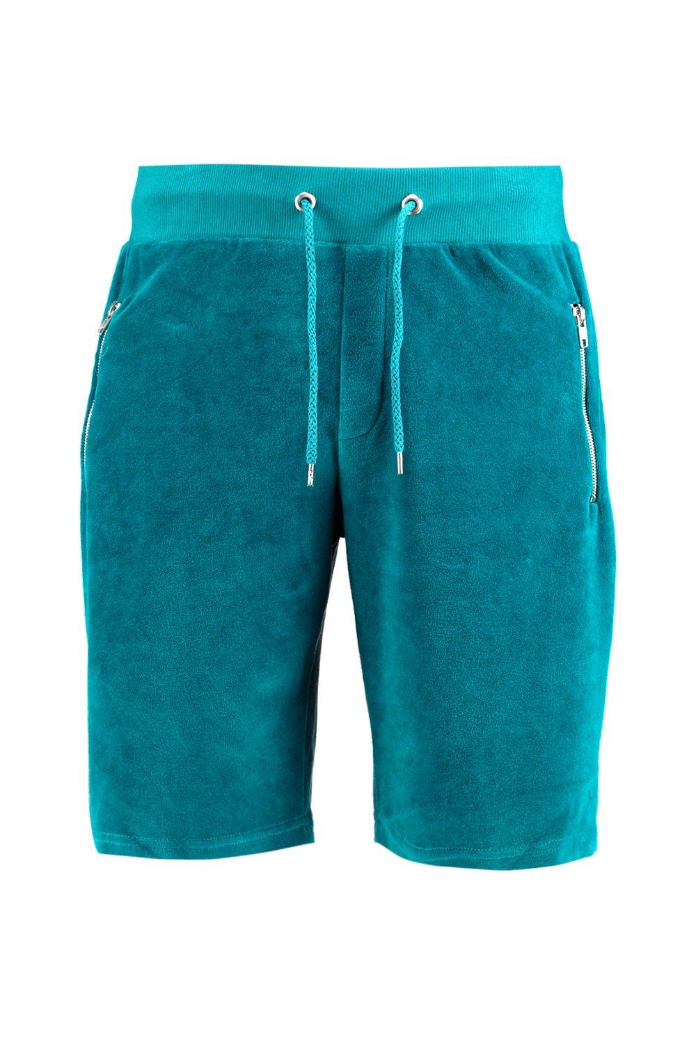 Velour Shorts With Zip Pockets