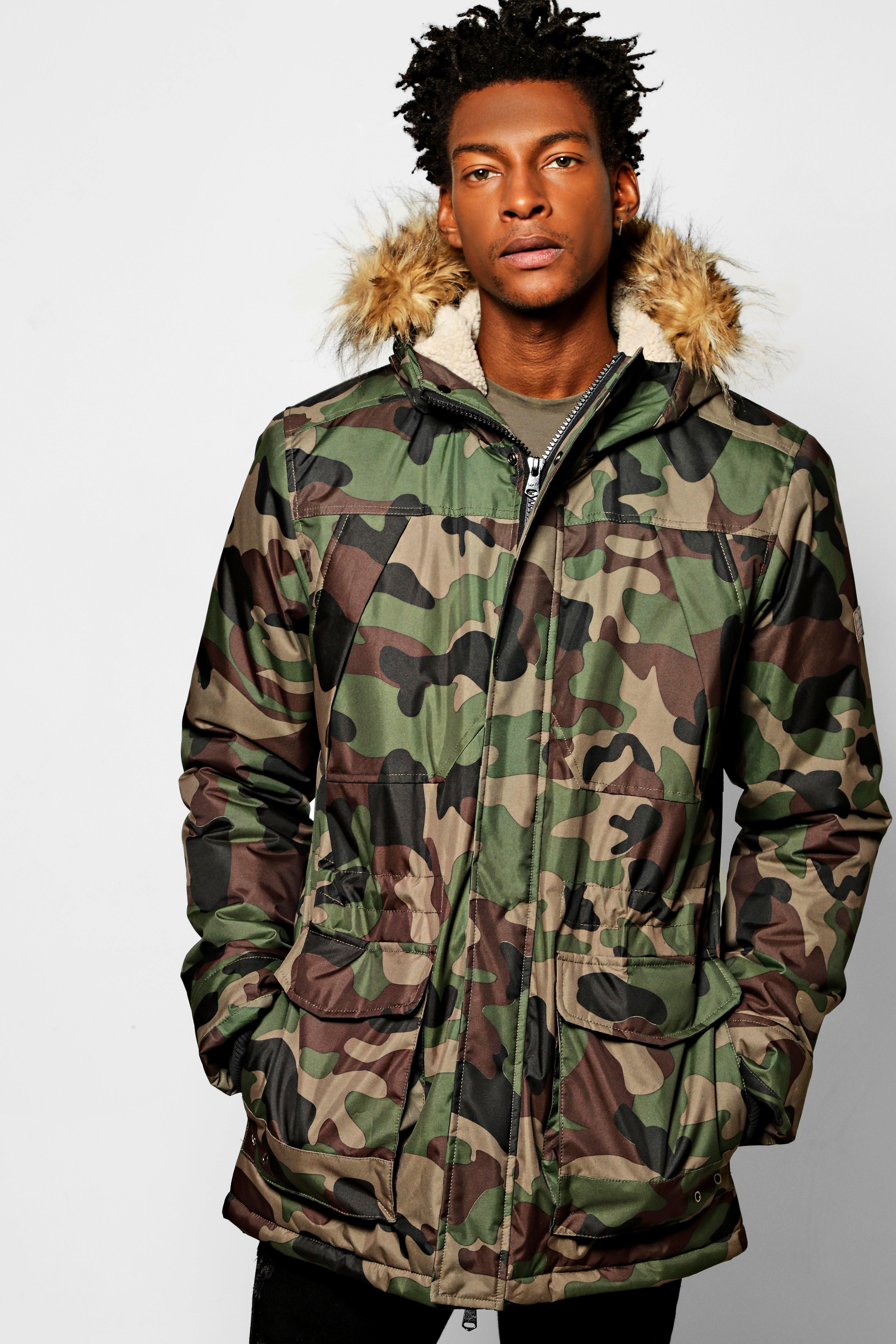 Mens camo jacket with hood sale