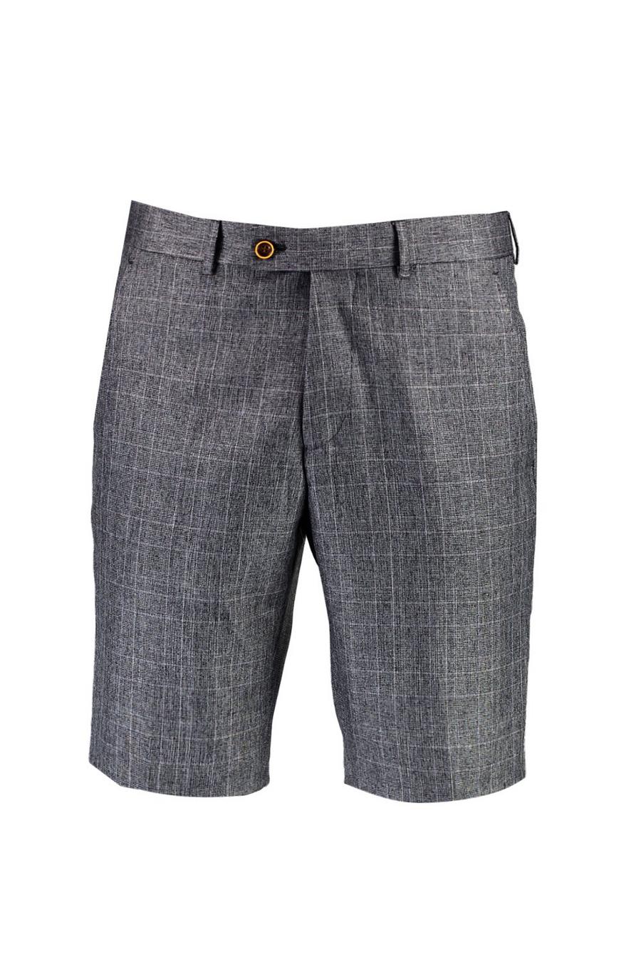 Grey Tailored Check Shorts image number 1
