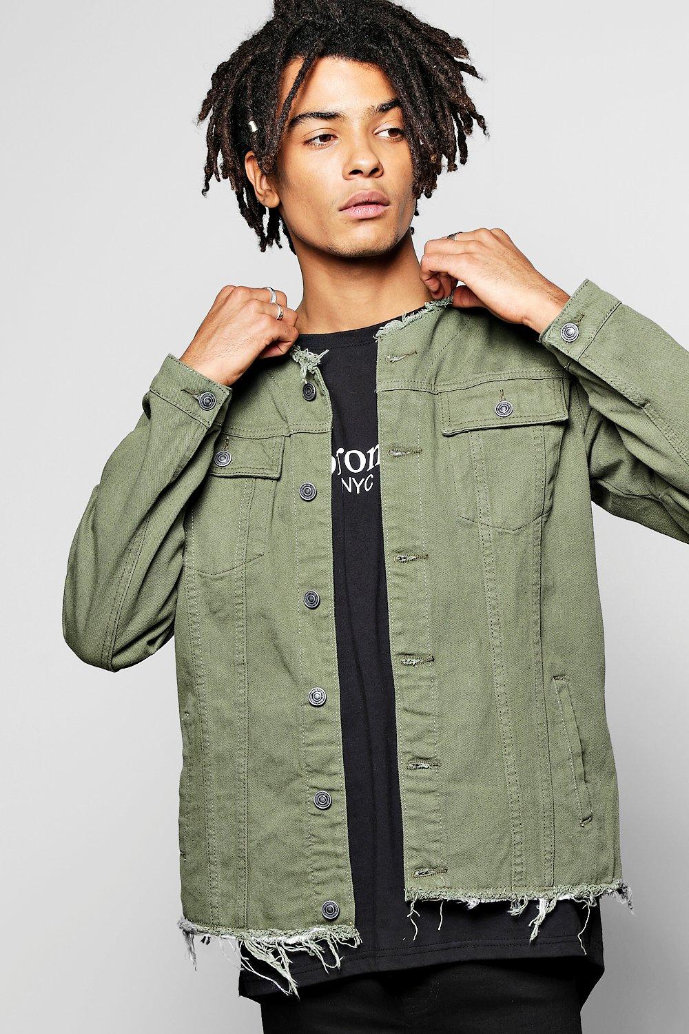 raw edge jean jacket
