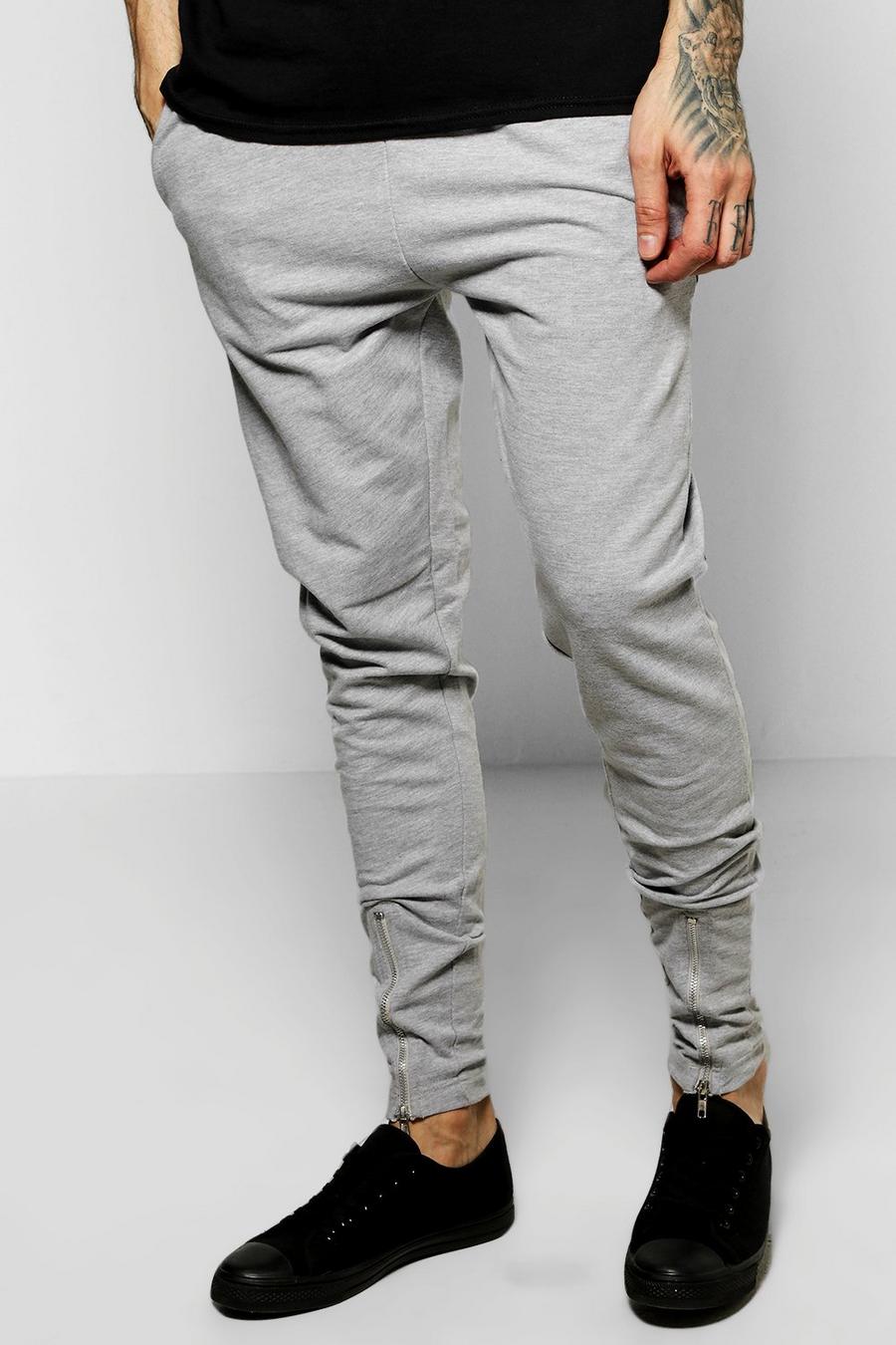 Skinny Fit Jersey Joggers With Zip Front image number 1