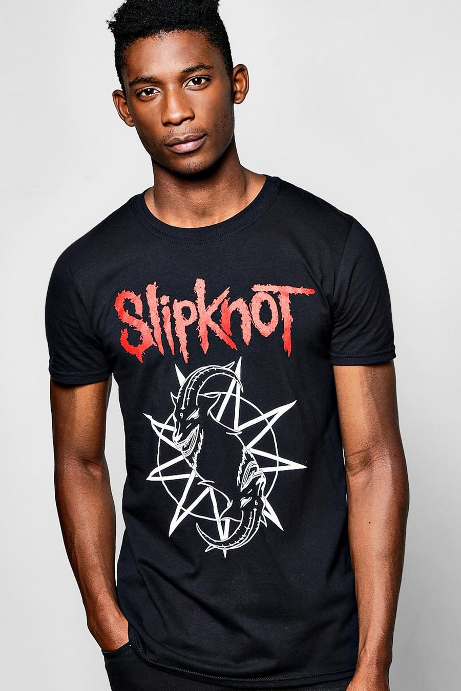 Black Slipknot License T Shirt With Back Print image number 1