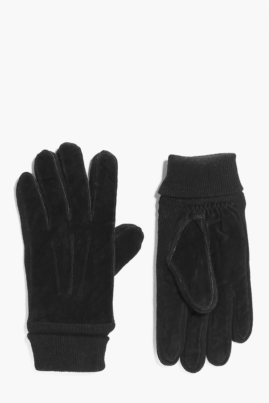 guanti in camoscio autentico, Nero negro image number 1